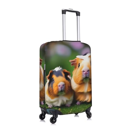 Cute guinea pigs Print Practical Elastic Washable Travel Luggage Cover with Concealed Zipper for Suitcases3