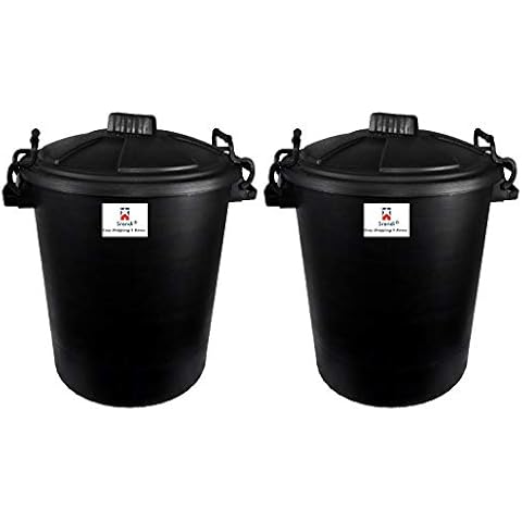 Srendi® 2 x 50L Waterproof Plastic Bins Cover