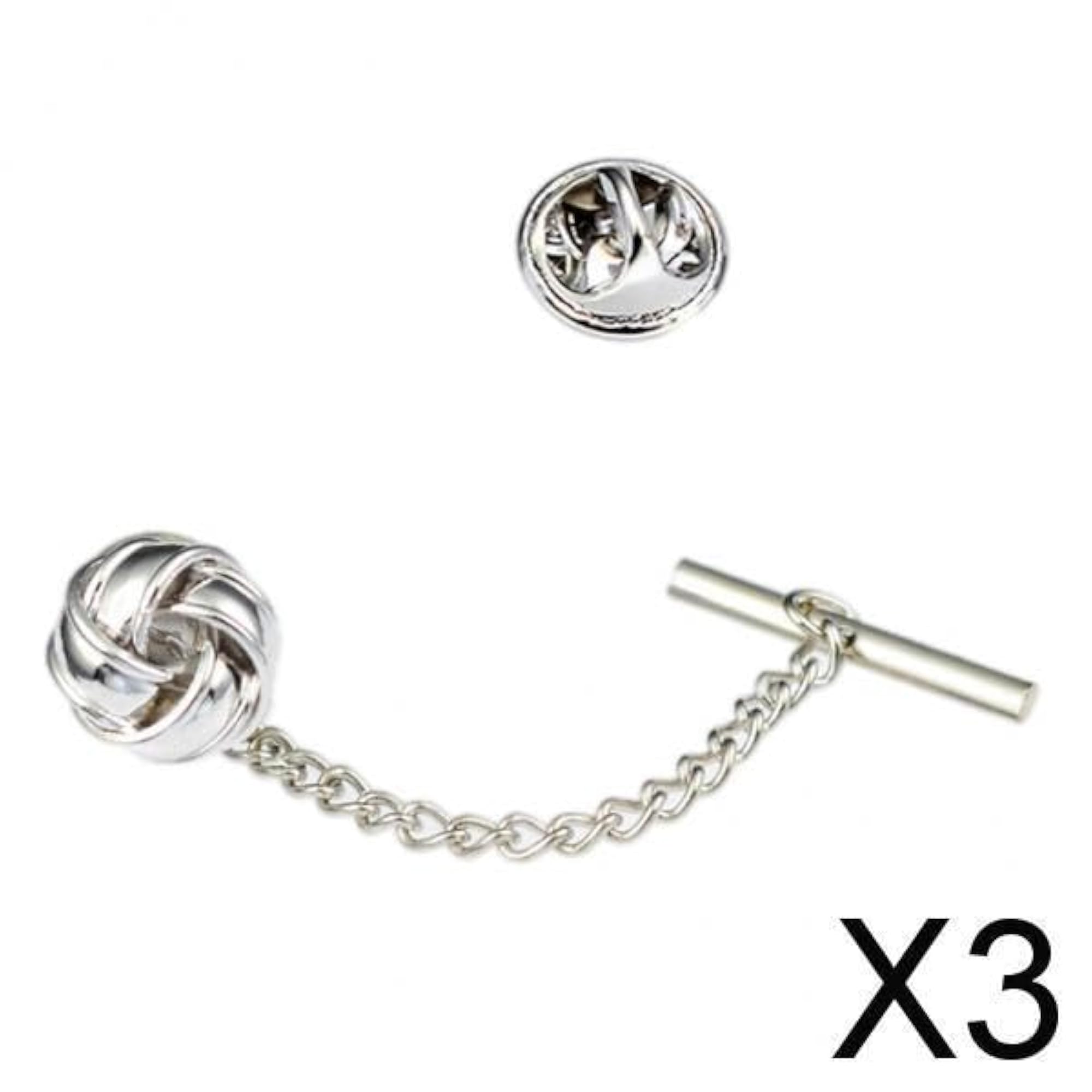 3x Men's Tie Tack Pins Collar Pin Brooch for Valentine's Day