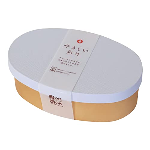 みよし漆器本舗 曲げわっぱ風 お弁当箱 やさしい彩り 475ml みず色 山中漆器 食洗機対応 電子レンジ対応 抗菌加工 一段 おしゃれ ランチボックス 1段 女子 男子 女性 ゴムバンド付き 木目調 和モダン 日本 伝統色
