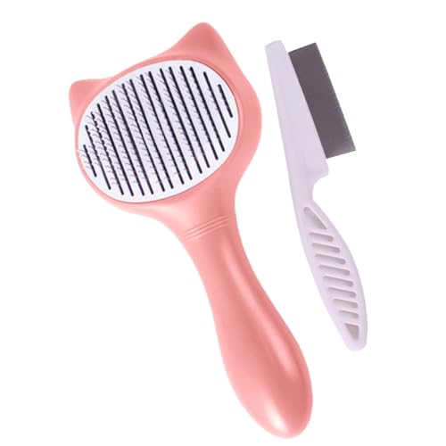 Cat Brush, Self Cleaning Dog & Cat Grooming Brush Dog Slicker Brushes with Smooth handle & Cat Hair Comb