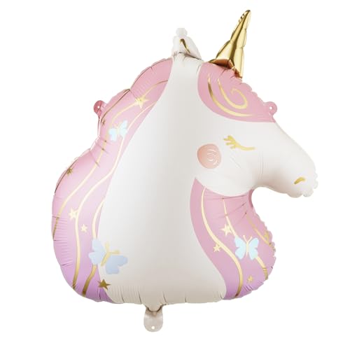 PartyDeco de globos grandes de unicornio de aluminio de 24 pulgadas, decoración de cumpleaños pastel para niñas, centro de mesa mágico para fiestas infantiles