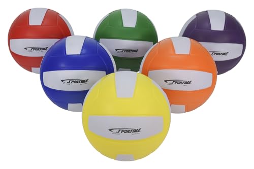 Sportime Foam Lightweight Volleyball, Assorted Color, Set of 6