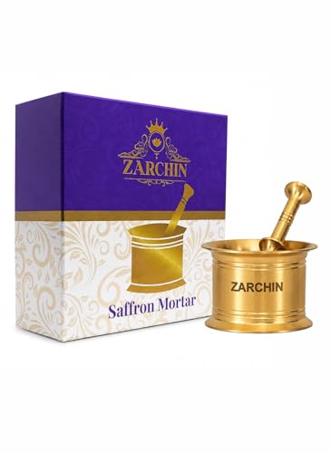 Brass Mortar and Pestle Traditional Mini Mortar for Saffron Spices Manual Grinder 3cm Height 4cm Diameter 40g