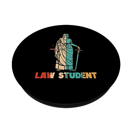 Retro Legal Studies Law School University Law Student PopSockets Swappable PopGrip, Black - Image 2