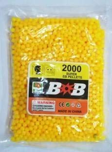 6 MM Plastic BB Bullets for Toy Guns & Air Gun | Yellow Colour (Bullets 2000)
