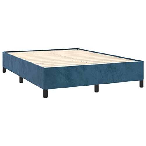 Tino Tech Polsterbett Betten Schlafzimmer Bett Bed Einzelbett Bettrahmen Gästebett Bettgestell Dunkelblau 140x200 cm Samt Tino Tech Polsterbett Betten Schlafzimmer Bett Bed Einzelbett Bettrahmen Gästebett Bettgestell Dunkelblau 140x200 cm Samt