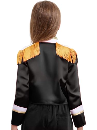 Child Girls Boys Drummer Jacket Long Sleeve Mock Button Down Tuxedo Marching Band Uniform2