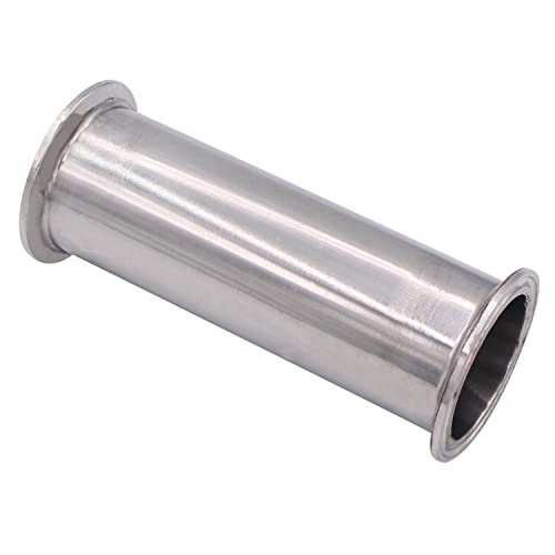 Dernord Sanitary Spool Tube With Clamp Ends,Stainless Steel 304 Seamless Round Tubing With 2 Inch Tri Clamp 64Mm Ferrule Flange (Tube Length: 6 Inch / 152Mm) #TOP1