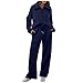 Big Spring Sale,Womens 2 Piece Outfits Lounge Half Zip Hoodie Sweatsuit Sets Oversized Sweatshirt Baggy Fall Fashion Sweatpants,Dark Blue #1,3X-Large