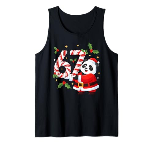 Funny 67 Meme Panda Christmas PJm Men Women Family Matching Tank Top