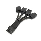 4x8 Pin to 12VHPWR Extension Cable – 16 Pin (12+4) Male to 4x8 Pin Female PCIe 5.0 Adapter, 600W 16AWG Short 3.94in (10cm) Sleeved Extender for RTX 5090/5080/4090/4080/4070 Ti/3090 Ti, 4 Connectors