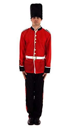 B&S Trendz Adults Mens Busby Guard Soldier Costume Outfit Fancy Dress Stag Night Red
