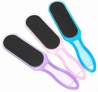 مبرد قدم بوجهين لإزالة الجلد الميت، لون ارجواني ووردي وأزرق، عبوة من 3 قطع