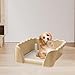 ＡＷＨＡＯ Dog Toilet with Post, Portable Heightened Fence Litter Box Removable for Puppy Indoor Bunny Small Animals Other Pets, Coffee