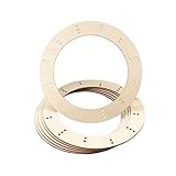 11 Inch 6 Pack Unfinished Wooden Wreath Rings Crafts Hanging Floral Hoop Garland Wood Wreath Frames for Home Decor (0.15 inch Thick,with 28 Holes)