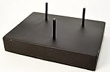 HQRP-Crystal Black Three Prong Wood Display Stand Pedestal for Large Spheres / Eggs / Clusters / Minerals and other Collectible Stone Crystals