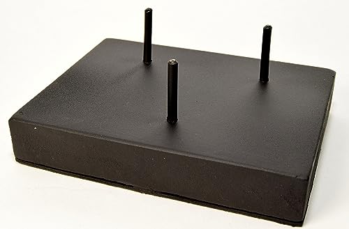 HQRP-Crystal Black Three Prong Wood Display Stand Pedestal for Large Spheres / Eggs / Clusters / Minerals and other Collectible Stone Crystals