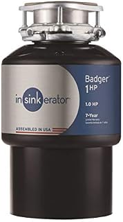 InSinkErator Garbage Disposal, Badger 1 HP Continuous Feed, Black