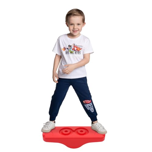 Kids Rocking Seesaw Balance Board with 5 Wooden Balls Sensory