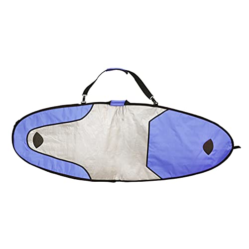 6.4ft Portable Surfboard Travel Bag Shortboard Bag Nylon Surfboard Bag for Water Sports (Color : Blue Silvery)