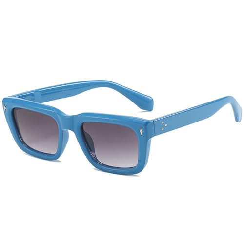 Lunettes de soleil carrées femmes verres dégradés monture épaisse hommes rivets