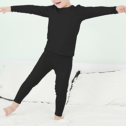 Zando Kids Thermal Underwear Sets Girls Soft Base Layer Fleece Long Underwear Toddler Thermal Set Boys Underwear Long Johns Ultra Cold Weather Gear Toddler Underwear Black Large (100) /3T thumb #1