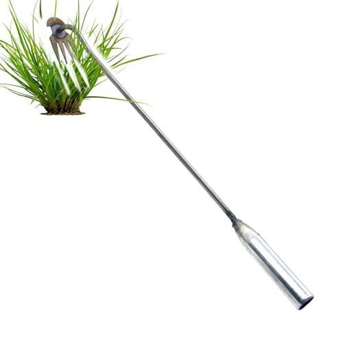 LearnLyrics Unkrautvernichter, Unkrautentferner, Unkrautvernichter, Artefakt, für den Garten, das Wurzeln zieht, 4 Zähne, manuelles Unkrautentfernungswerkzeug, hohe Festigkeit, 55 cm