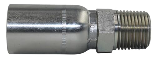Image of (10-PCS) L-MP-04-04 1 /4'' ID Hose x 1 /4''NPT Male Hydraulic Hose End Crimp Fitting Hydraulic Hose Fitting
