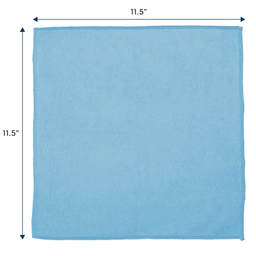 S&T Inc. Microfiber Cleaning Cloths Reusable And Lint-Free Towels For Home, Kitchen And Auto, 11.5" X 11.5", 50 Pack, Light Blue #TOP5