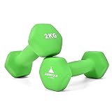 JUNGLE STONE Juego de 2 mancuernas para ejercicio de gimnasio en casa, mancuernas (2 kg x 2