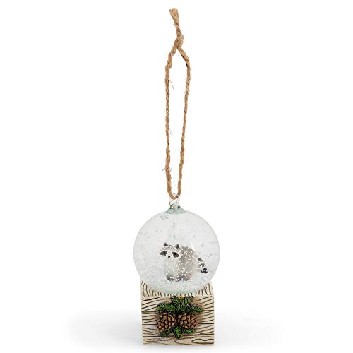 Mini Brown Squirrel Raccoon Snow Globe 3 X 1.7 Resin Decorative Hanging Christmas Ornament Set 2 #TOP5
