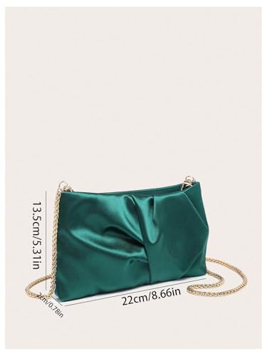 Image of GORGLITTER Women's Evening Bag Birthday Wedding Party Prom Handbag Small Dressy Formal Purse Pleated Satin Clutch