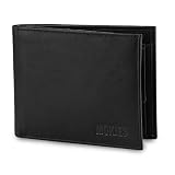 MOKIES Herren Geldbörse G331 aus echtem Leder - 100% Rindleder - RFID und NFC-Schutz - Querformat - Portemonnaie für Männer