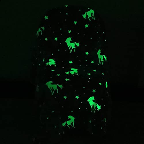 Image of Glow in The Dark Blanket Gifts for Toddler Kids Teen Girls| 80 x 70 inch / 200cm x 180cm |Bedroom Decor, Lightweight Throw Blankets|Soft Cozy Fluffy Luminous Throw Blanket - Pink Unicorn