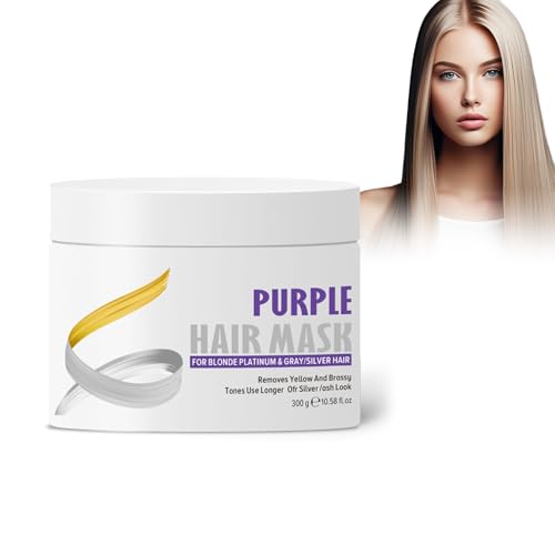 Eazerom 09 300ml Mascarilla de Pelo Morado,Mascarilla Capilar De Colágeno, Acondicionador Hidratante Púrpura Neutraliza Los Tonos Latón Y Amarillo Para Hidratar,Tinte matizador Violeta
