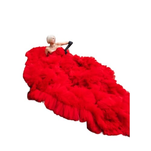 Red Long Flying Gowns | Flying Dress Custom for Photoshoot | Photoshoot Dress | Flowy Dress | Net Dress | Flying Dress | Uniuqe Dresses for Photoshoot | women’s handmade dresses