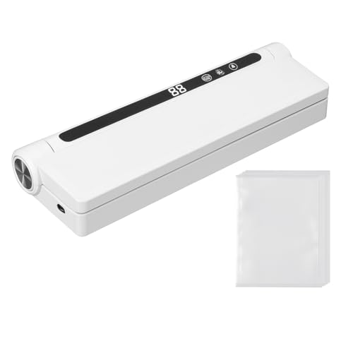 Vakuumiergerät für Lebensmittel - Folienschweißgerät Vakuumierer mit 20 Beuteln - Einschweißgerät zur Frischhaltung von Lebensmitteln für Sous Vide, Vorratshaltung, Einfrieren