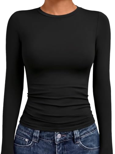Underscrubs Tops Crew Neck Long Sleeve Compression 7 underscrubs tops - black