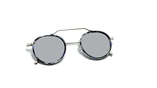 Óculos De Sol Geek Redondo Unissex Com Proteção Uv-400 Cor: Prata-Espelhado