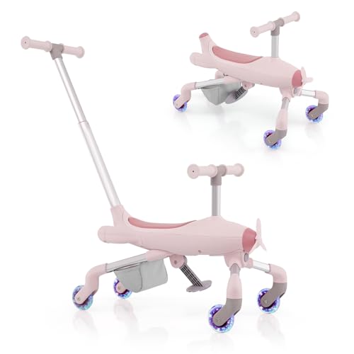 GOPLUS 2 en 1 Draisienne Bebe Evolutif pour Enfants 1,5-6 Ans, Porteur Enfant Forme Avion Vélo...