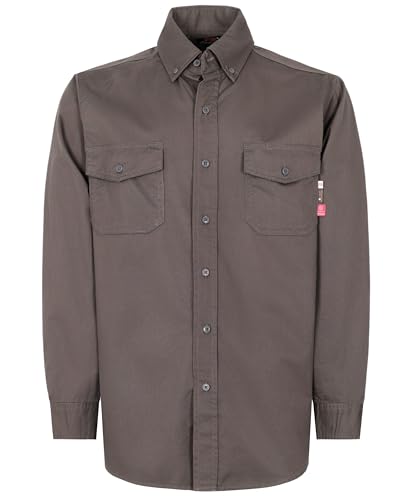 Image of KONRECO FR Shirts for Men 6.5oz Lightweight Work Uniform Flame Resistant Welding Shirt/Water & Stain Repellent