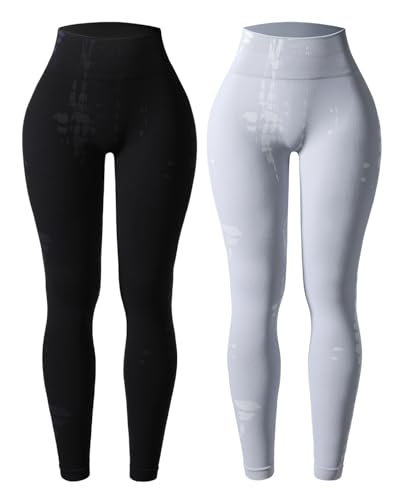 Image of AUROLA Serpent Snake Seamless Scrunch Workout Leggings for Women,Girls Squat Proof Ribbed Thick Active Gym Pants