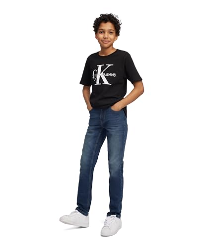 Calvin Klein Boys Short Sleeve Logo Crew Neck T-Shirt, Soft, Comfortable, Relaxed Fit