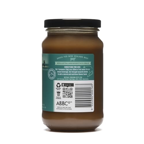 Beef Broth with Collagen Concentrate - Instant bone broth beverage boosted with grass-fed collagen. Halal Broth. Gluten Free, Preservative Free No spices or herbs. Halal Certified