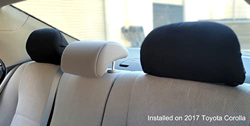 Yupbizauto 2X Cars Trucks & Cover Solid Black Polyester Universal Headrest Covers With Foam Backing- Set Of 2 #TOP3