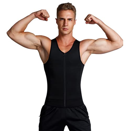 Men Waist Trainer Vest Weightloss Hot Neoprene Corset Compression Sweat Body Shaper Slimming Sauna Tank Top Shirt X~3Xl(Size:xl) #TOP1