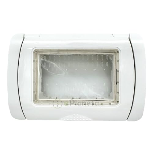 TOT ELECTRIC Coperchio Idrobox 3 Posti Bianco compatibile con Bticino Living Light/Air/International IP55 autoportante esterno impermeabile a parete