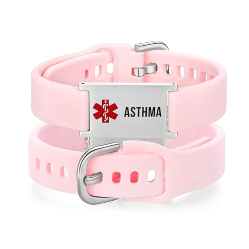 Image of LinnaLove Medical Alert ID Bracelet - Adjustable Silicone Band, Custom or Pre-Engraved Options, QR Code Available