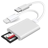 Eynshoo Lector de Tarjetas SD de Doble línea 2 en 1, Lector de Tarjetas SD/Micro SD para iPhone/iPad, Lectora De Tarjetas...